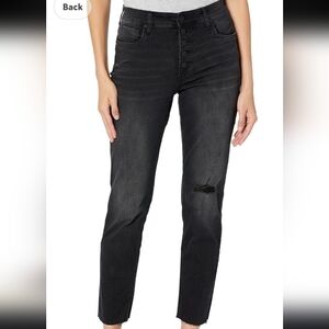 KUT from the Kloth Rachael High-Rise Fab Ab Mom Button Fly Raw Hem Womens 6